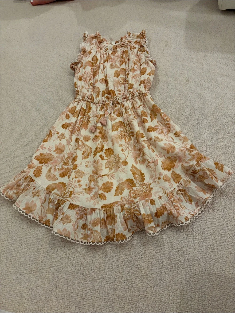 Zimmermann Cream Dress with Tan Floral Print